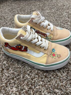 Vans Kids Low-Top Sneakers - Yellow with White Stripe Elmo